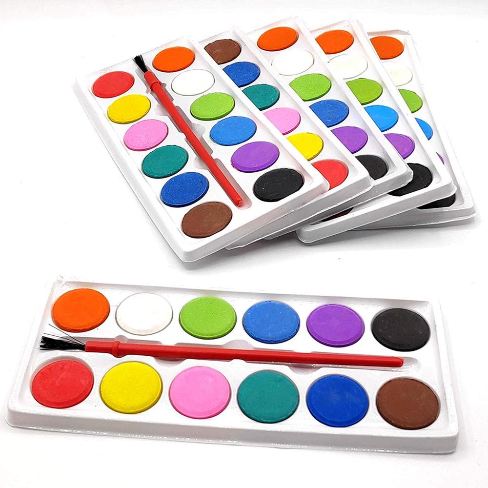 1123 Painting Water Color Kit - 12 Shades and Paint Brush (13 Pcs) - SkyShopy 1123 Painting Water Color Kit - 12 Shades and Paint Brush (13 Pcs) - SkyShopy